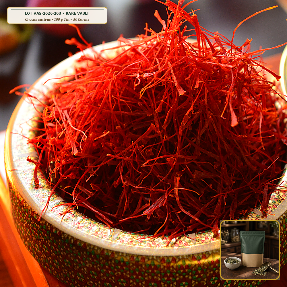 Estate Super-Negin Grade I Saffron & Breeder Corm Vault (Crocus sativus) — Apothecary Supply Monograph