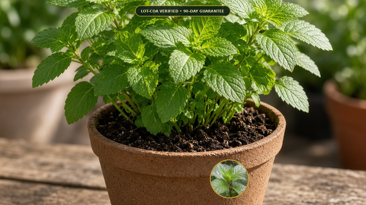 Clonal Botanical Plants Black Mitcham Peppermint Bocking 14 Comfrey Spilanthes Guide — Live Black Mitcham Peppermint Rooted Runner Plant (Mentha x piperita) • Protocol: 1 rooted starter at Room-temp water (48-hr shade ac