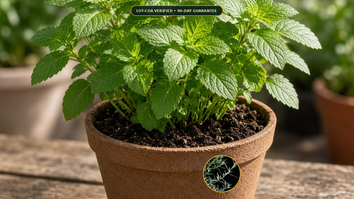 Live French Tarragon True Clonal Starter Plant Monograph — Live French Tarragon True Clonal Starter Plant (Artemisia dracunculus var. sativa) • Protocol: 1 rooted starter at Room-temp water (48-hr shade acclimation, Pot 