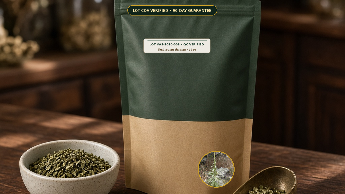 Apothecary Supply Herbal Preparation Guide — How To Strain Mullein Leaf Tea Trichome Hairs Respiratory Steam Glycerite Guide (COA Verified, St. Petersburg, FL)