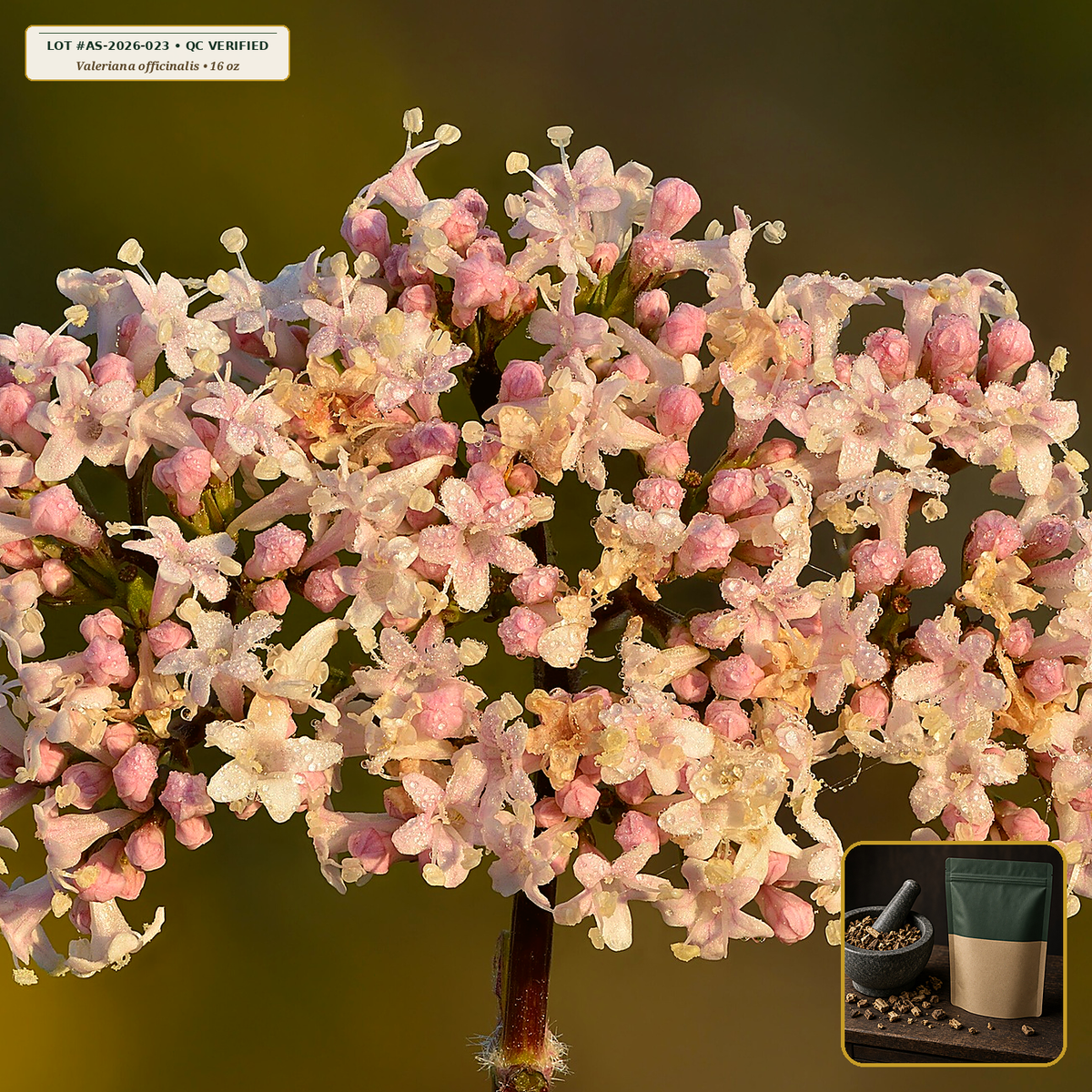 Organic Valerian Root Cut & Sifted (Valeriana officinalis) — Cut & Sifted Root (16 oz (1 lb)) • Third-Party COA Verified Lot AS-2026-023 • Protocol: 4-6 g at 100 C simmer (Covered decoction 20-30 min, 1:60 (5 g / 300 mL)) • Apothecary Supply Dispensary (Est. St. Petersburg, FL)
