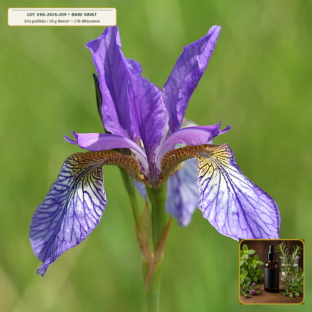 36-Month Oak-Barrel Aged Florentine Orris Root Butter Reserve (Iris pallida) — 50 g Iris Butter + 2 lb Rhizomes • Lot AS-2026-209 • Apothecary Supply